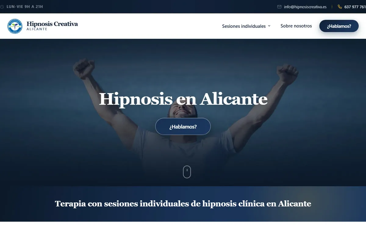 Diseño web de Hipnosis Creativa