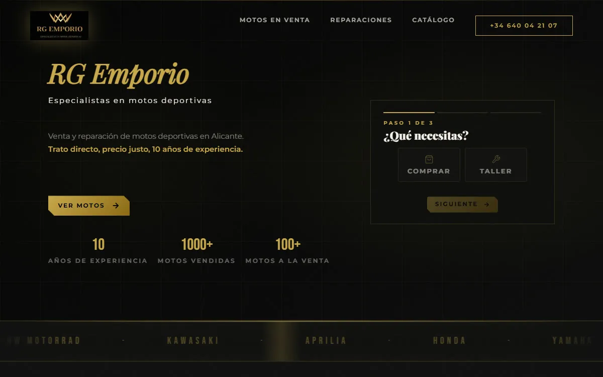 Diseño web de RG Emporio Motor